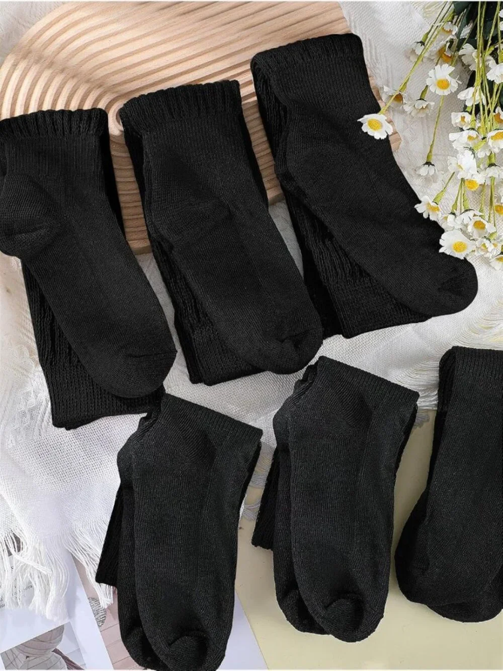 6 Pairs Slouch Socks for Women | Knee High Cotton Scrunch Socks, Retro 80s 90s